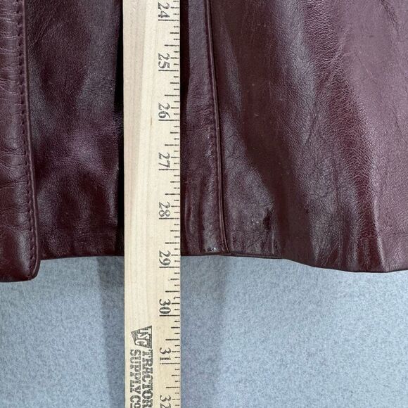 Vintage Y2K The Tannery Genuine Leather Belted Blazer Jacket size 11/12 - Picture 7 of 9